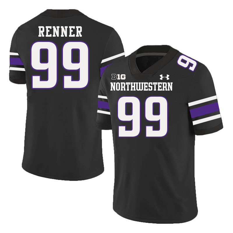 Northwestern Wildcats #99 Hunter Renner College Football Jerseys Stitched-Black